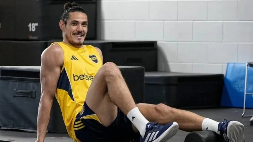 Buenas noticias en Boca: Cavani se entrenó a la par del grupo